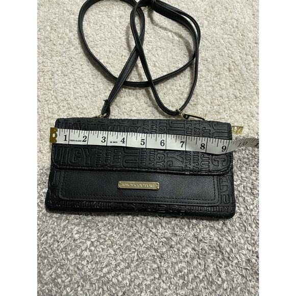 Y2k Juicy Couture Women's Small Crossbody Purse Wallet Bag Black - Picture 12 of 14
